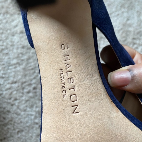 Halston! Blue suede designer stilettos sandals - Picture 10 of 16